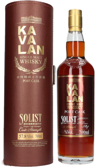Bottle of Kavalan Solist Port Cask single malt whisky, 700ml, from Taiwan