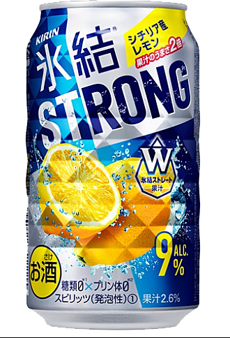 Bottle of Kirin Liquor Lemon Alcohol, 9% ABV, 350ml