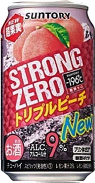 Suntory -196C Strong Zero Triple Peach Alcohol 9% 350ml  x 24