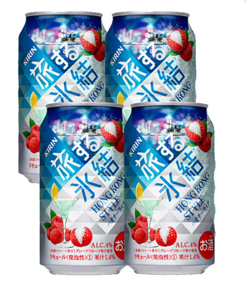 Kirin Hongkong Style Lychee Alcohol 4% 350ml (4 Pack)