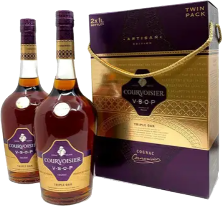 Courvoisier VSOP Triple Oak Artisan Edition Twin Pack Cognac 1000ml bottles