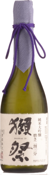 Bottle of Dassai 23 sake, 1800ml, with premium rice-polished junmai daiginjo profile