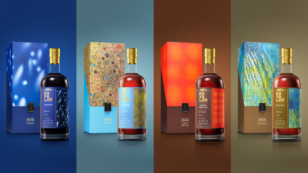 Kavalan Artist Series 2021 Paul Chiang limited edition set of four 1000ml whisky bottles