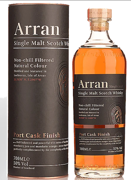 Bottle of The Arran Port Cask Finish Single Malt Scotch Whisky, 700ml