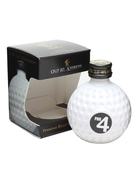 Old St Andrews Par 4 Golf ball shaped miniature bottle, 50ml