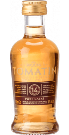 Tomatin 14 Year Old Miniature Port Casks 50ml single malt whisky bottle