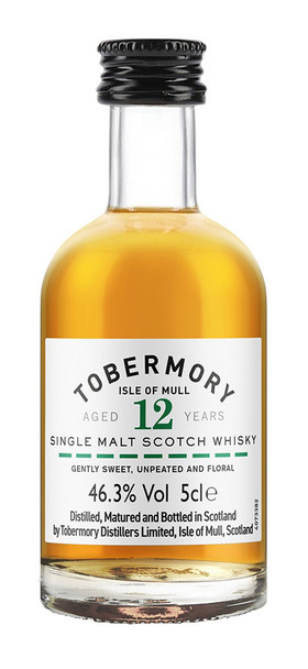Tobermory 12 Year Old Miniature 50ml bottle of Scotch whisky from the Isle of Mull