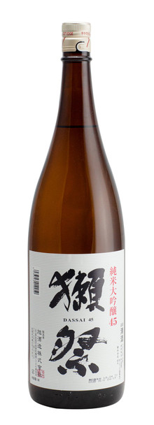 Bottle of Dassai 45 Japanese sake in 1800ml size
