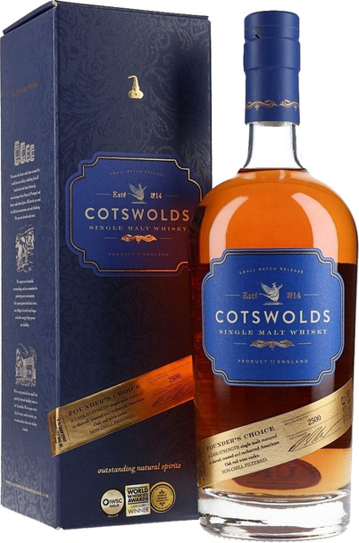 Bottle of Cotswolds Founder's Choice Cask Strength Single Malt Whisky, 700ml