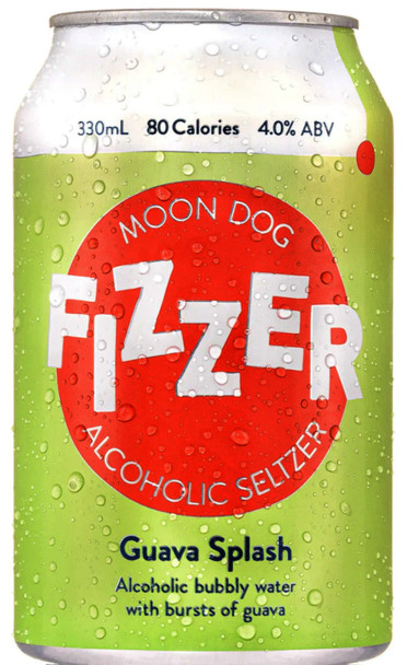 Six-pack of Moon Dog Fizzer Seltzer Guava Splash 330ml cans