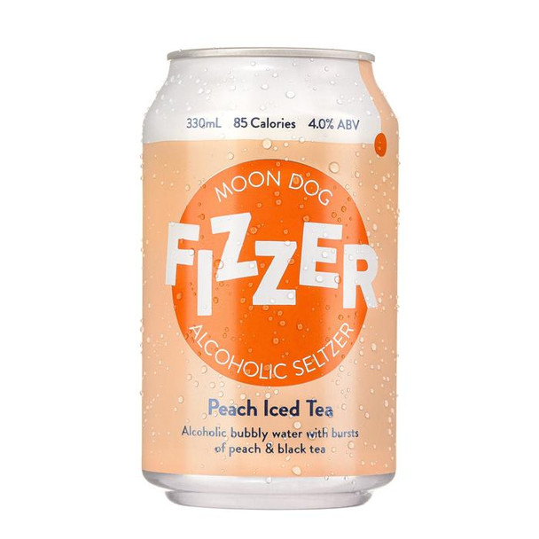 Moon Dog Fizzer Seltzer Peach Iced Tea 330ml Cans (Case)