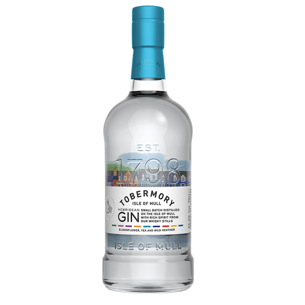 Bottle of Tobermory Classic Gin 700ml, crafted with juniper, heather, and Hebridean tea