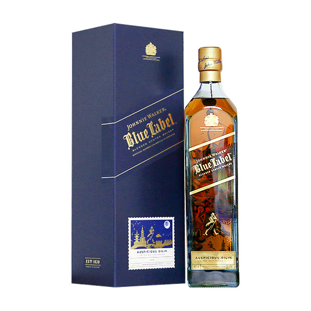 Johnnie Walker Blue Label Auspicious Qilin 2019 750ml bottle with gold-foiled Qilin design