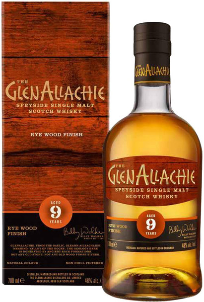 Bottle of GlenAllachie 9 Year Old Rye Wood Finish Single Malt Scotch Whisky, 700ml