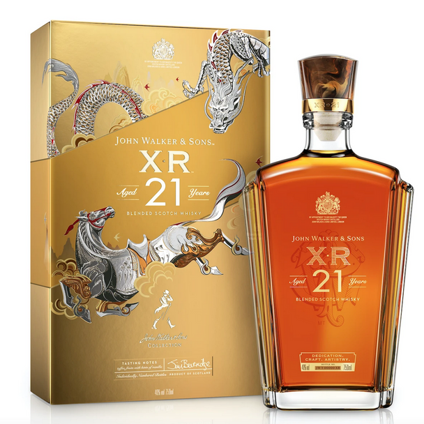 Johnnie Walker XR Lunar New Year 2022 blended Scotch whisky bottle with Lunar New Year motifs