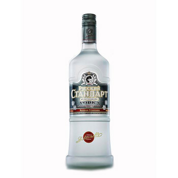 Bottle of Russian Standard Vodka 700ml with iconic architectural-inspired design