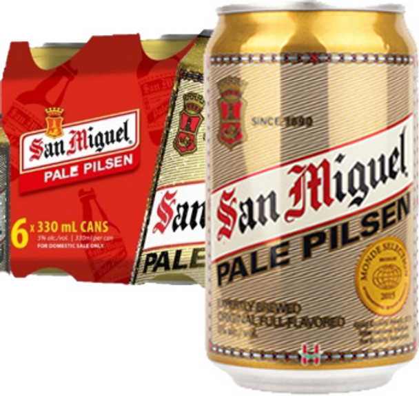 San Miguel Pale Pilsen Beer 5% Can 330ml x 6