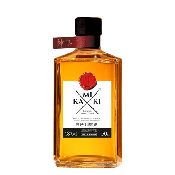 Bottle of Kamiki Blended Malt Whisky 500ml, Japanese cherry wood aged whisky