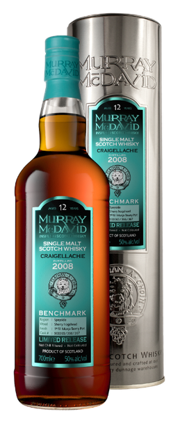 Bottle of Murray McDavid Benchmark Craigellachie 12 YO single malt whisky, distilled 2008, 700ml