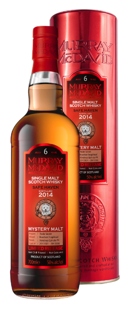 Bottle of Murray McDavid Mystery Malt Safe Haven 6YO single malt whisky, distilled 2014, 700ml