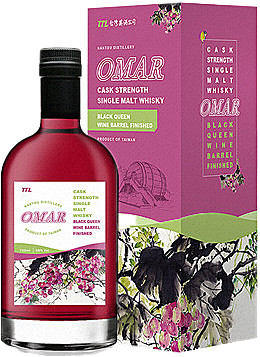 Bottle of Omar Cask Strength Whisky, Black Queen Wine Barrel Finish, 700ml single malt whisky