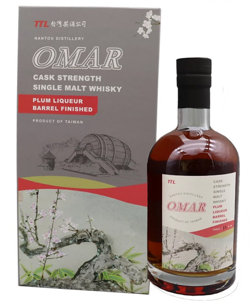 Bottle of Omar Cask Strength Whisky Plum Liqueur Barrel Finish, 700ml Taiwanese single malt
