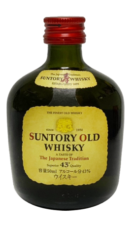 Suntory Old Blended Whisky 50ml bottle, a blended whisky with toffee and smoky peat notes