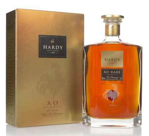 Bottle of Hardy XO Rare Cognac 700ml showcasing its sculpted, luxury design