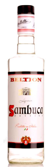 Bottle of Beltion White Sambuca 700ml, a clear Italian anise liqueur