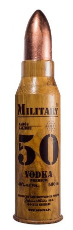 Bottle of Debowa Polska Military Vodka 500ml, oak wood infused Polish vodka