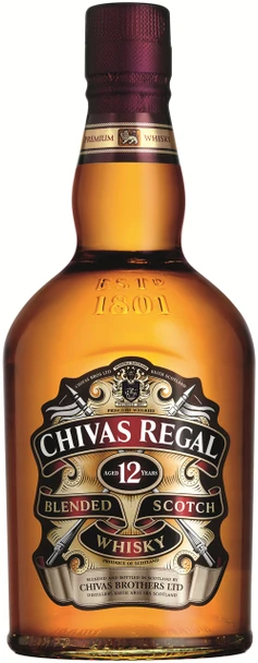 Bottle of Chivas Regal 12 Year Old blended Scotch whisky