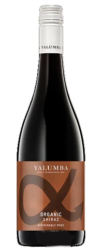 Bottle of Yalumba Organic Shiraz 750ml, an organic red wine with deep crimson color