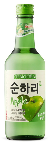 Bottle of Charm Malgeun Apple Soju, 360ml Korean flavored soju