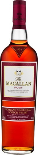 Bottle of Macallan Ruby 700ml single malt Scotch whisky with deep ruby color