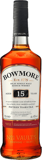 Bottle of Bowmore 15 Year Old Islay Single Malt Scotch Whisky, 700ml