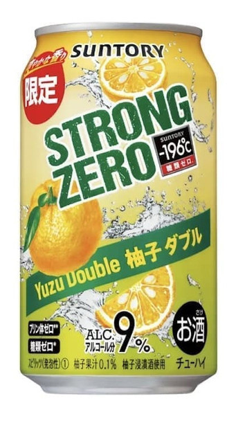 Suntory -196 Strong Zero Yuzu 9% alcohol 350ml cans, 4 pack
