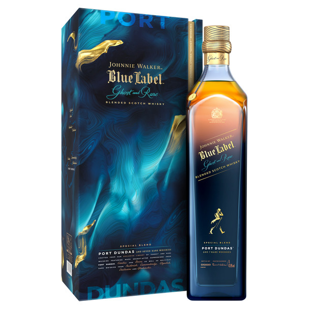 Bottle of Johnnie Walker Blue Label Ghost & Rare Port Dundas Scotch whisky, 750ml