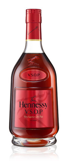 Hennessy VSOP Holiday Edition 2022 cognac bottle with festive holiday packaging design
