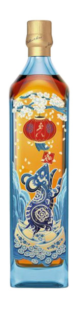 Johnnie Walker Blue Label Year of the Rat 1000ml limited-edition whisky bottle in navy-blue packaging