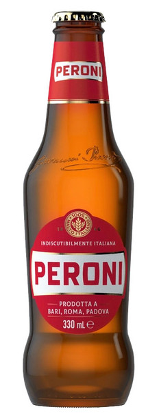 Six-pack of Peroni Red 330ml imported Italian lager bottles