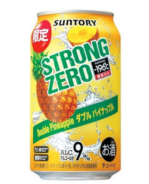 Case of Suntory -196 Strong Zero Double Pineapple 9% 350ml cans, pack of 24