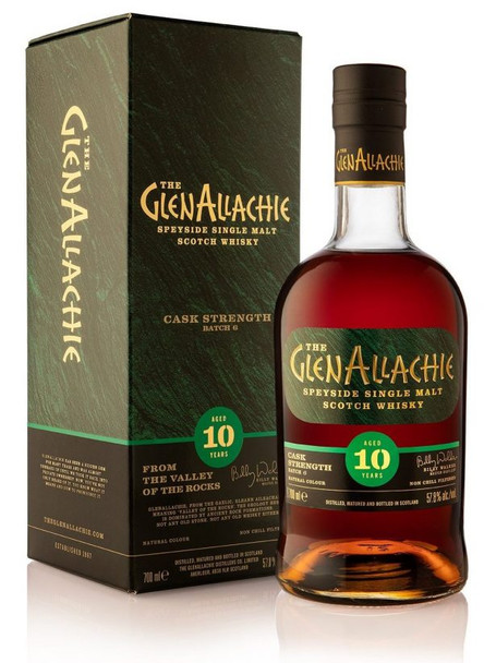 Bottle of GlenAllachie 10 Year Old Cask Strength Batch 8 Speyside single malt Scotch whisky, 700ml