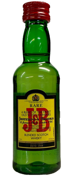 Bottle of J & B Scotch Whisky, 50ml blended Scotch whisky