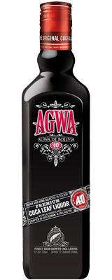 Bottle of Agwa Black Herbal Liqueur 700ml made with Bolivian coca leaves and 30+ botanicals