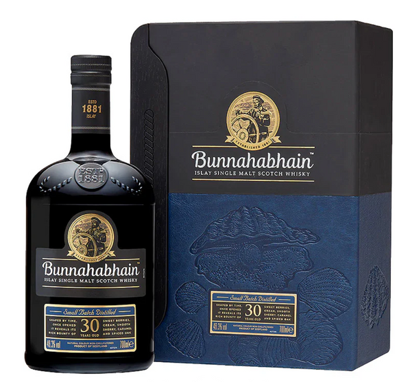 Bottle of Bunnahabhain 30 Year Old Islay single malt Scotch whisky, 700ml