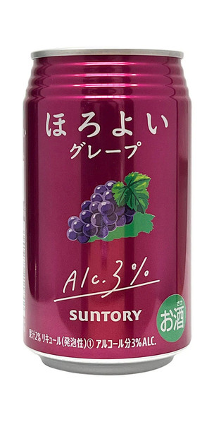 Suntory Horoyoi Grape 3% 350ml can, 24 pack, sparkling fruity alcoholic beverage