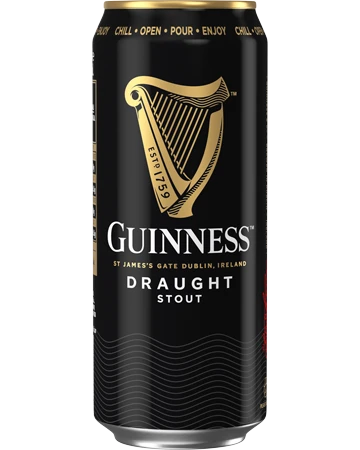 Six pack of Guinness Draught Stout 440ml cans, Irish imported beer
