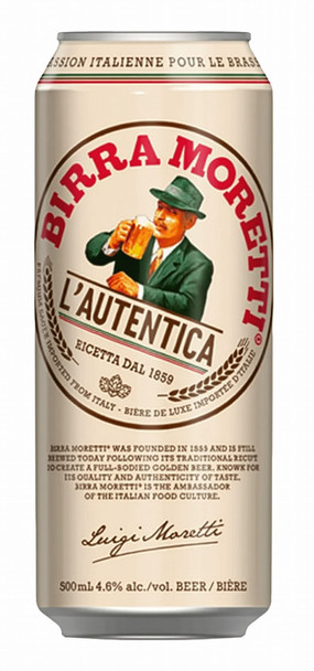 Case of Birra Moretti Italian lager beer, 24 bottles of 500ml