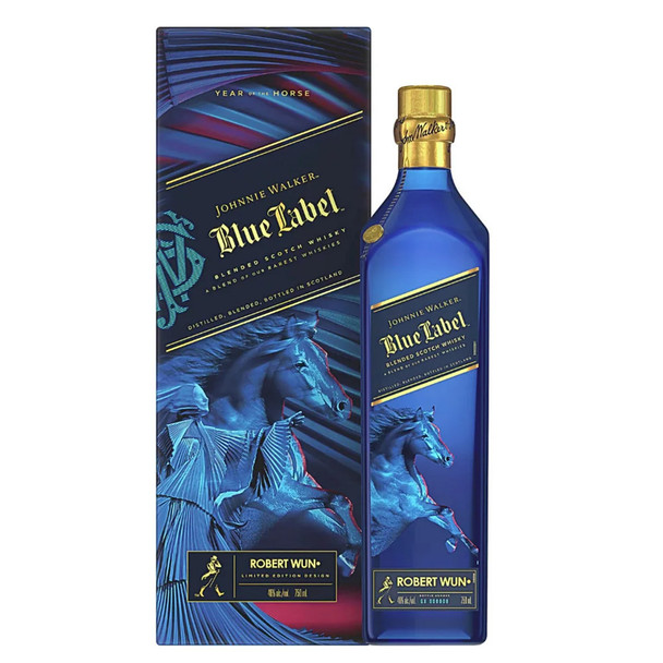 Johnnie Walker Blue Year of the Horse 2026 limited edition bottle designed by Robert Wun, 700ml