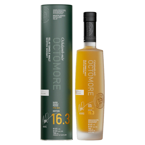 Bottle of Octomore 16.3 5YO Islay single malt Scotch whisky, 700ml